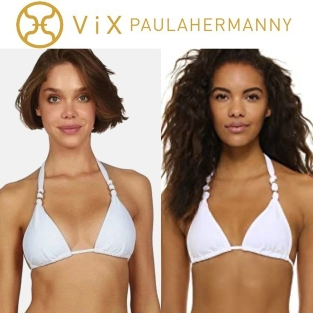 VIX SWIMWEAR Paula Solid Bikini Top in White sz L 106$